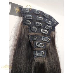 Crowned Clip-in Hair Extensions add instant length and volume to your hair. Our 100% Human Hair Extensions are easy to clip in and out, and come in a range of colors and textures to match your individual style.