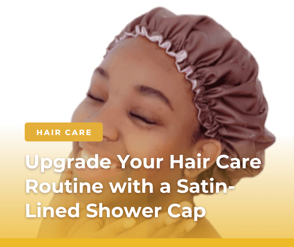 Satin-lined shower cap, with a luxurious and protective satin interior, a must-have accessory for preserving your hairstyles during showers.